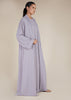 Two Piece Open Abaya With Slip Lilac