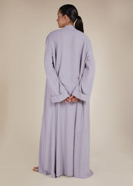 Two Piece Open Abaya With Slip Lilac