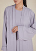 Two Piece Open Abaya With Slip Lilac