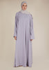 Two Piece Open Abaya With Slip Lilac