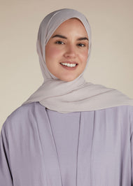 Two Piece Open Abaya With Slip Lilac