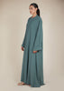 Two Piece Open Abaya With Slip Sage