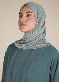 Two Piece Open Abaya With Slip Sage