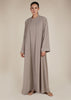 Two Piece Open Abaya With Slip Natural