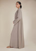 Two Piece Open Abaya With Slip Natural