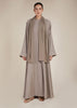 Two Piece Open Abaya With Slip Natural