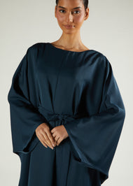 Loose Fit Abaya Charcoal Green