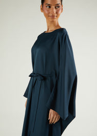 Loose Fit Abaya Charcoal Green