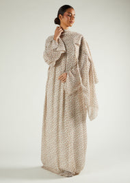 Cream Floral Prayer Abaya & Hijab
