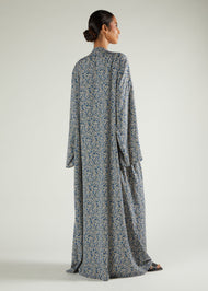 Blue Floral Prayer Abaya & Hijab