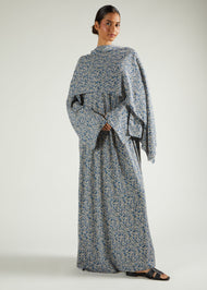 Blue Floral Prayer Abaya & Hijab