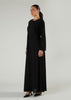 Side Pleat Abaya Ebony