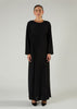 Side Pleat Abaya Black