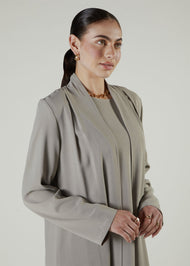 Two Piece Open Abaya Salt