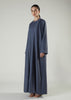 Two Piece Open Abaya Dark Denim