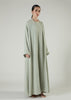 Two Piece Open Abaya With Slip Mint