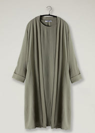 Girls Two Piece Open Abaya With Slip Mint