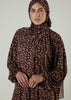Printed Prayer Abaya Beige Flower