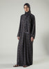 Printed Prayer Abaya Blue Flower