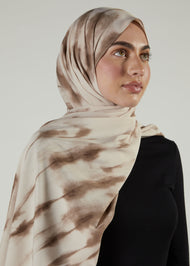 Tie Dye Hijab Beige & Brown