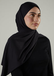 Tie Back Hijab Black
