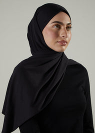 Tie Back Hijab Black