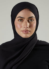 Tie Back Hijab Black