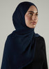 Navy Chiffon Silk Hijab