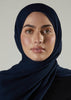 Navy Chiffon Silk Hijab