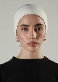 Tie Back Cap Off-White Hijab Cap