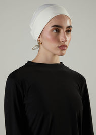 Tie Back Cap Off-White Hijab Cap