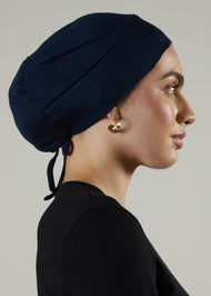 Tie Back Cap Navy Hijab Cap