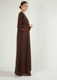 Side Button Maxi Gloss Brown - Final Sale