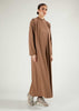 Ribbed Zip Abaya Coffee