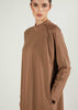 Ribbed Zip Abaya Coffee
