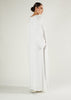 Boat Neck Abaya Off White