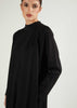 Ribbed Zip Abaya Black