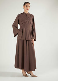 Peplum Top Taupe - Final Sale