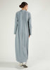 Ribbed Zip Abaya Dusty Blue - Final Sale