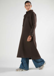 Funnel Neck Midi Dark Brown - Final Sale