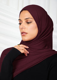 Aubergine Ribbed Jersey Hijab