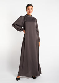 Balloon Sleeve Abaya Charcoal