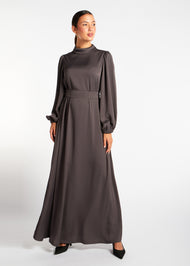 Balloon Sleeve Abaya Charcoal