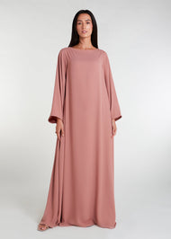 Bell Sleeve Abaya Pink