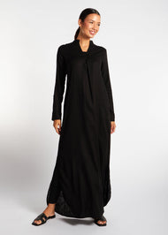 Black Linen Abaya