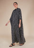 Black Print Shirted Kaftan