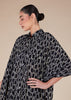 Black Print Shirted Kaftan - Final Sale