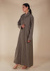 Blazer Neck Abaya Quartz - Final Sale