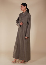 Blazer Neck Abaya Quartz - Final Sale