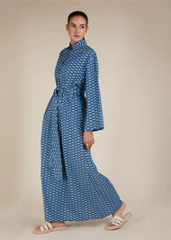 Blue Geo Cotton Maxi - Final Sale